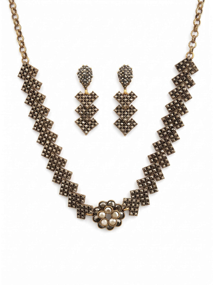 Rosette Mosaic Necklace and Earring Set