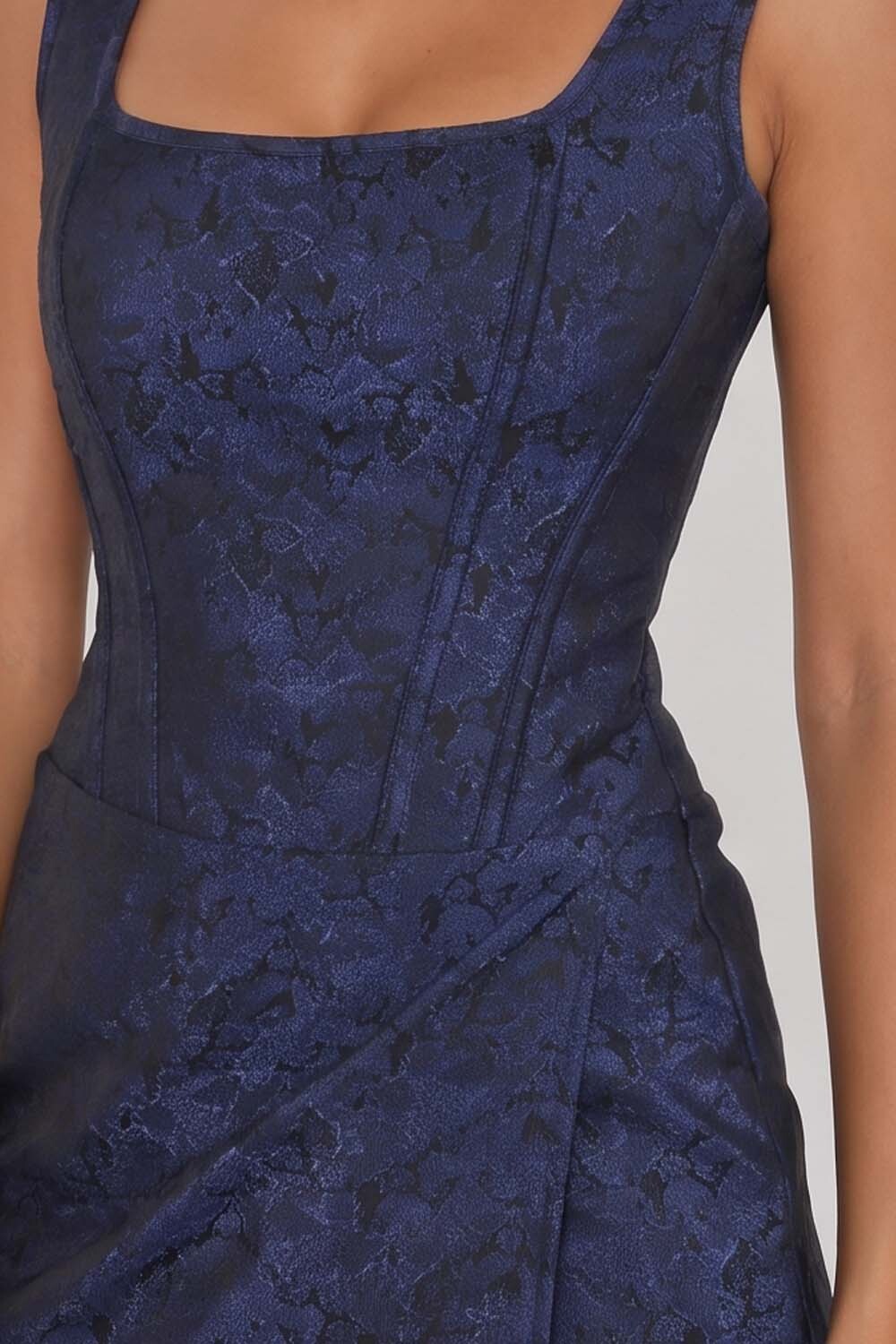 Ada Blue Brocade Corset Skort Dress