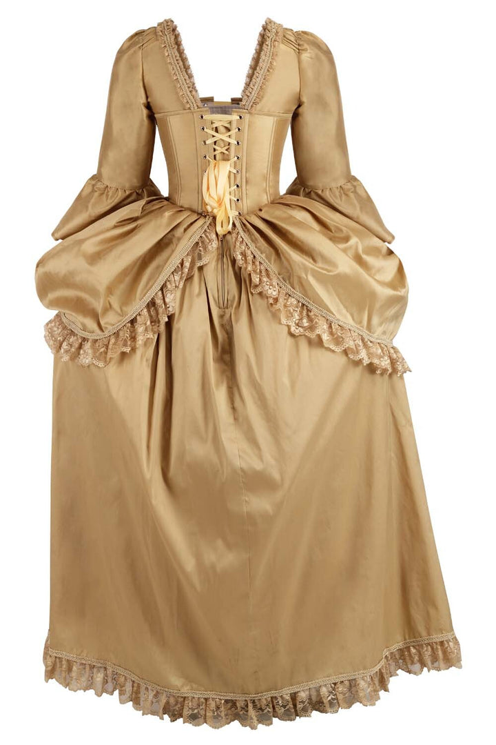 Gold Lynnsey Rococo Corset Dress - view 3 | LUXE NOIR