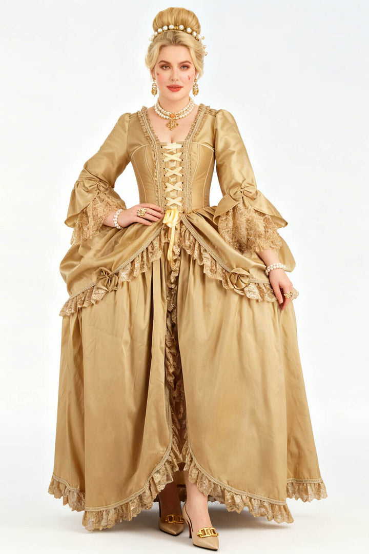 Gold Lynnsey Rococo Corset Dress - view 4 | LUXE NOIR