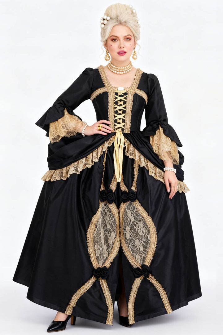Black Gold Lynnsey Rococo Corset Dress - view 4 | LUXE NOIR
