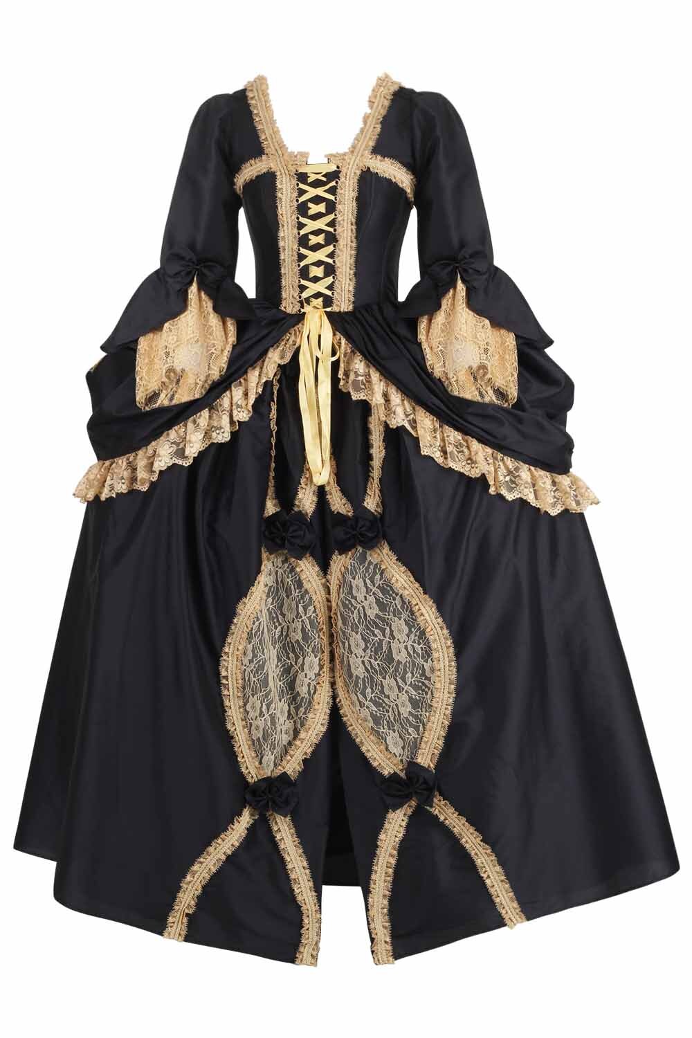 Black Gold Lynnsey Rococo Corset Dress | LUXE NOIR