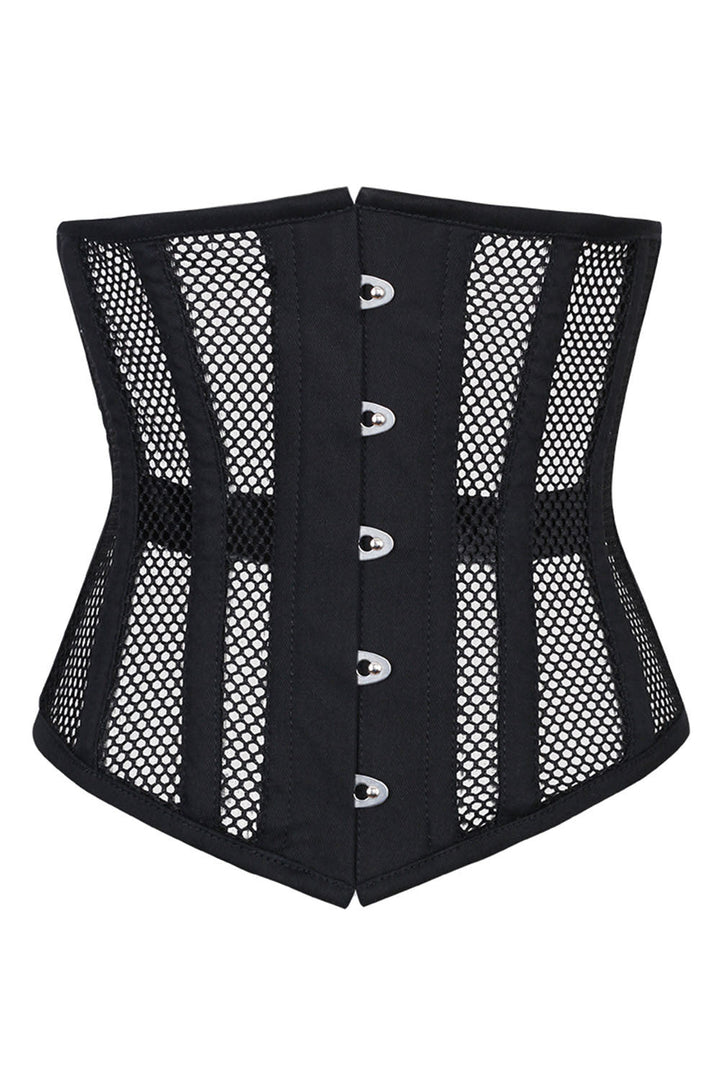 Midnight Black Delinda Mesh Underbust Corset