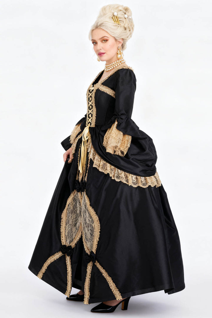 Black Gold Lynnsey Rococo Corset Dress - view 5 | LUXE NOIR