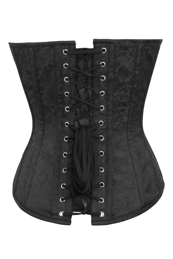 Midnight Black Hadlea Designer Button Overbust Corset