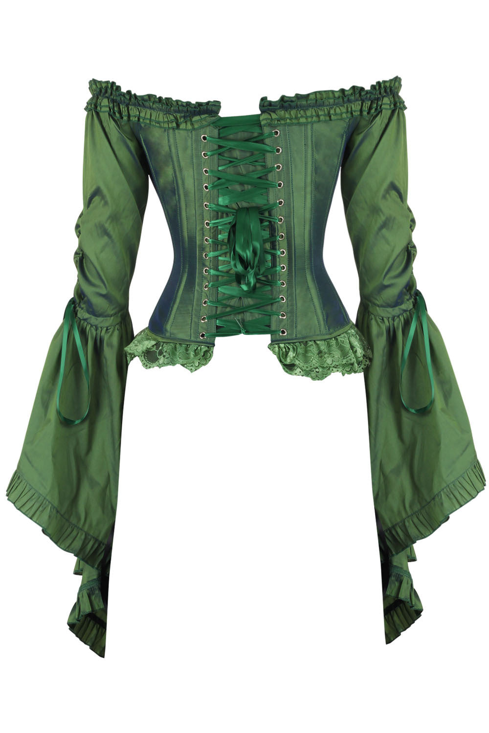 Emerald Yumiko Rococo Overbust Off Shoulder Corset - view 3 | LUXE NOIR