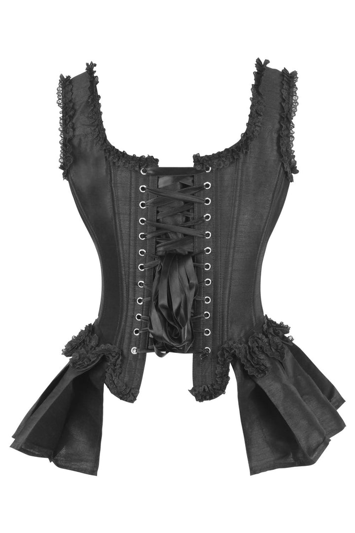 Midnight Black Lakiesha Overbust Corset with Shoulder Straps