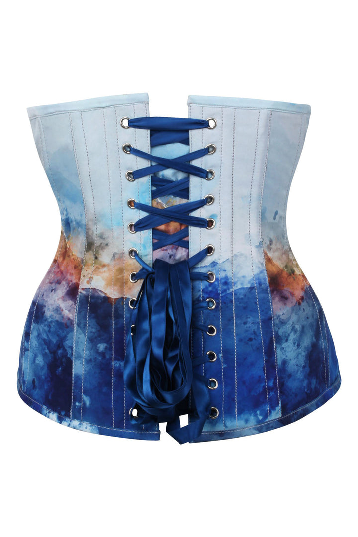 Celestial Watercolor Jolissa Underbust Digital Printed Corset