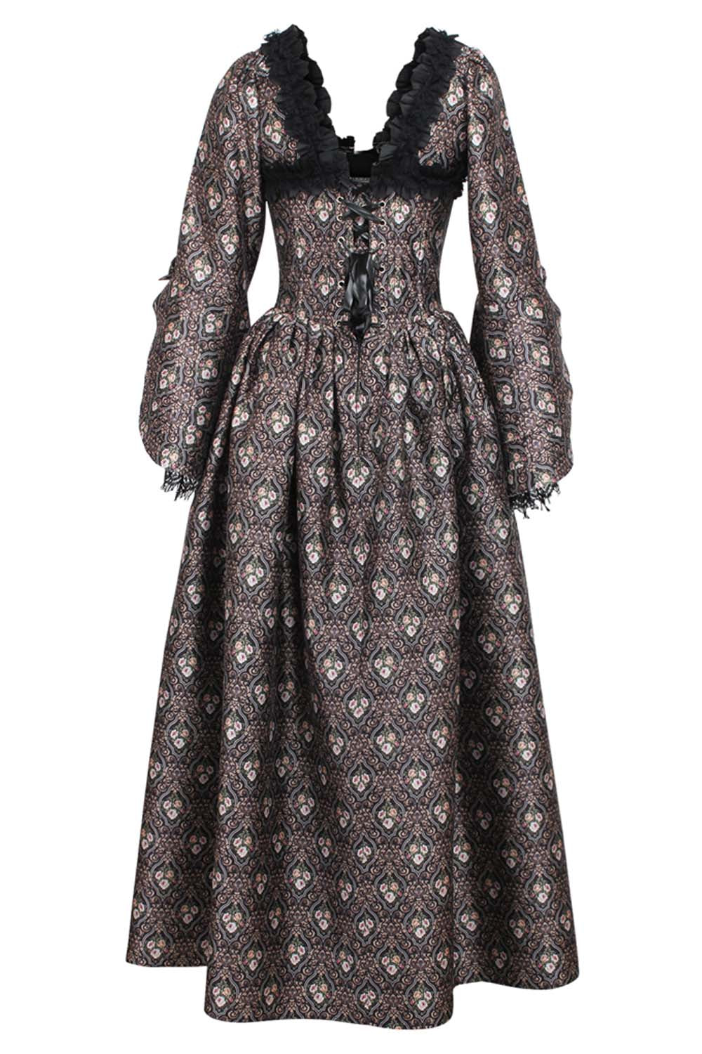 Bronze Rococo Muse Steel Boned Corset Dress - view 3 | LUXE NOIR