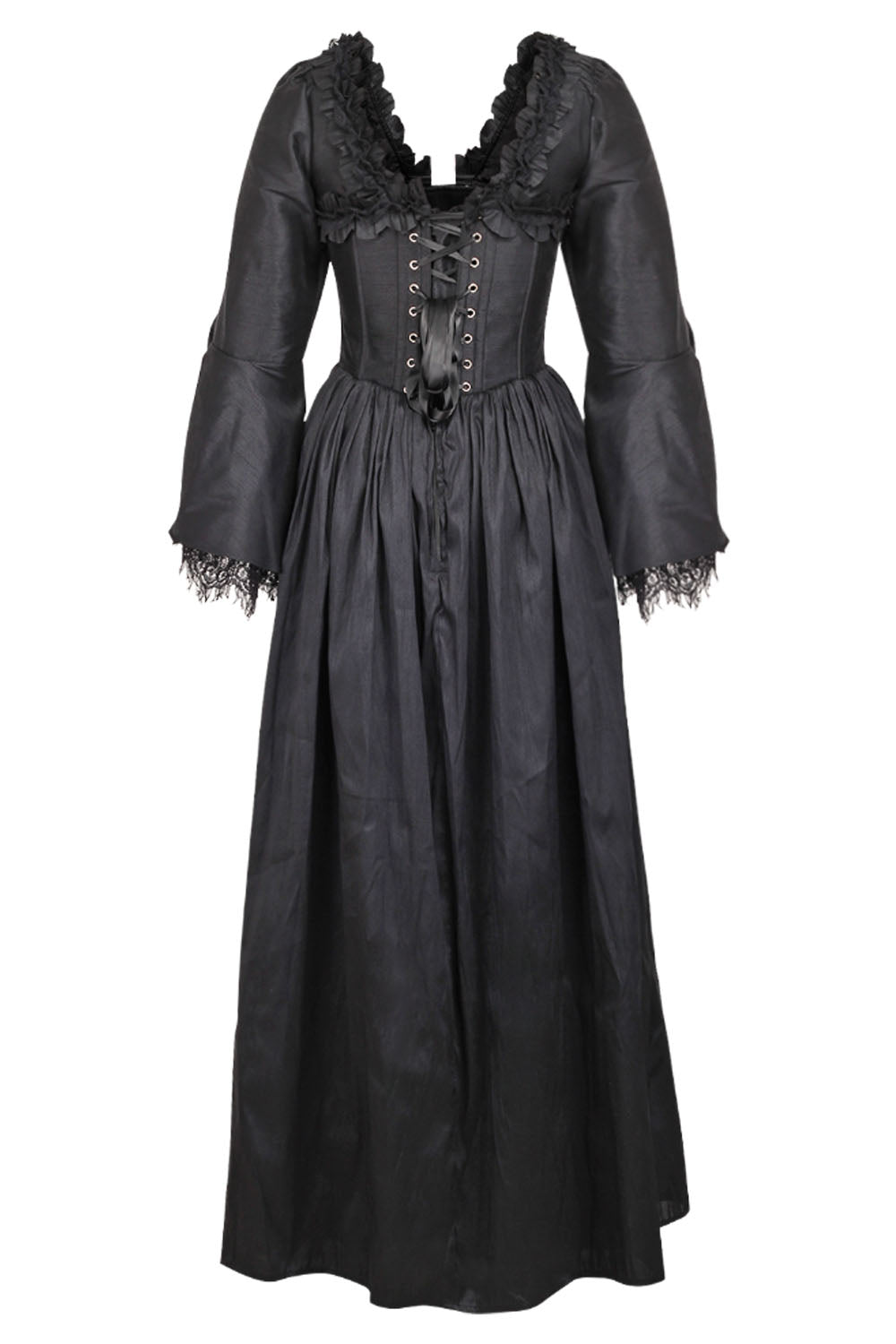 Midnight Black Rococo Muse Corset Dress - view 3 | LUXE NOIR