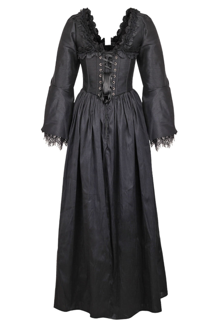 Midnight Black Rococo Muse Corset Dress - view 3 | LUXE NOIR