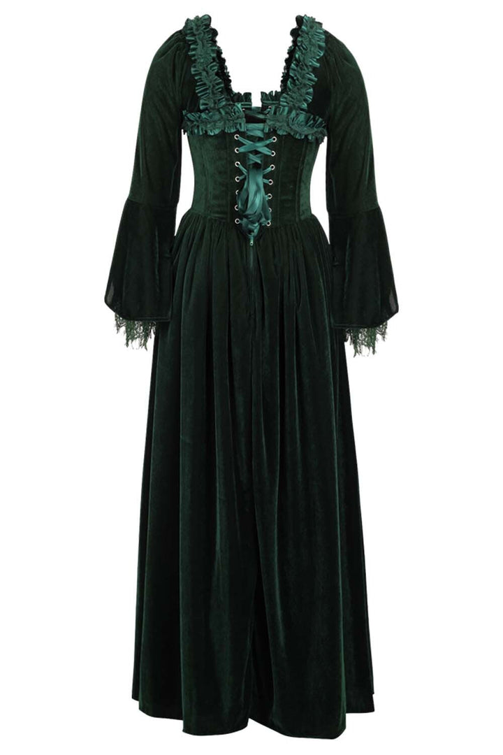 Emerald Green Rococo Muse Corset Dress - view 3 | LUXE NOIR