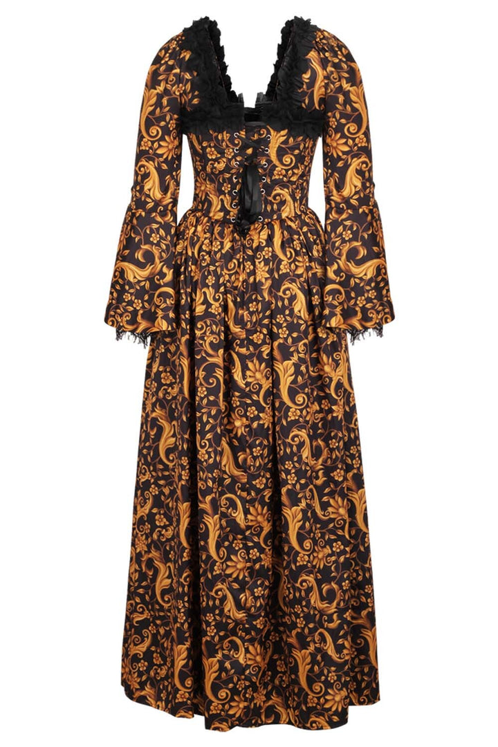 Golden Baroque Rococo Muse Corset Dress - view 3 | LUXE NOIR