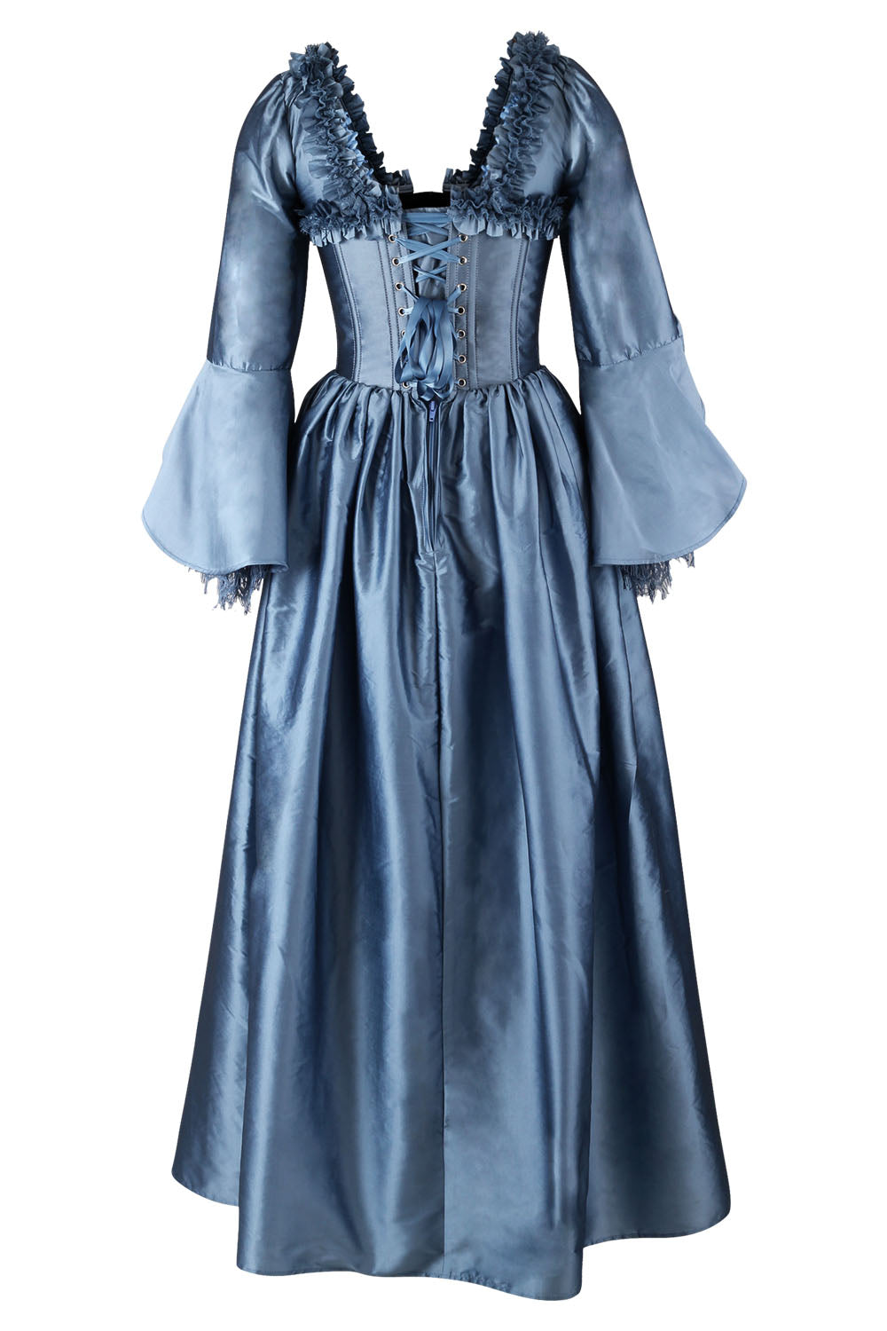 Dusty Blue Rococo Muse Corset Dress - view 3 | LUXE NOIR