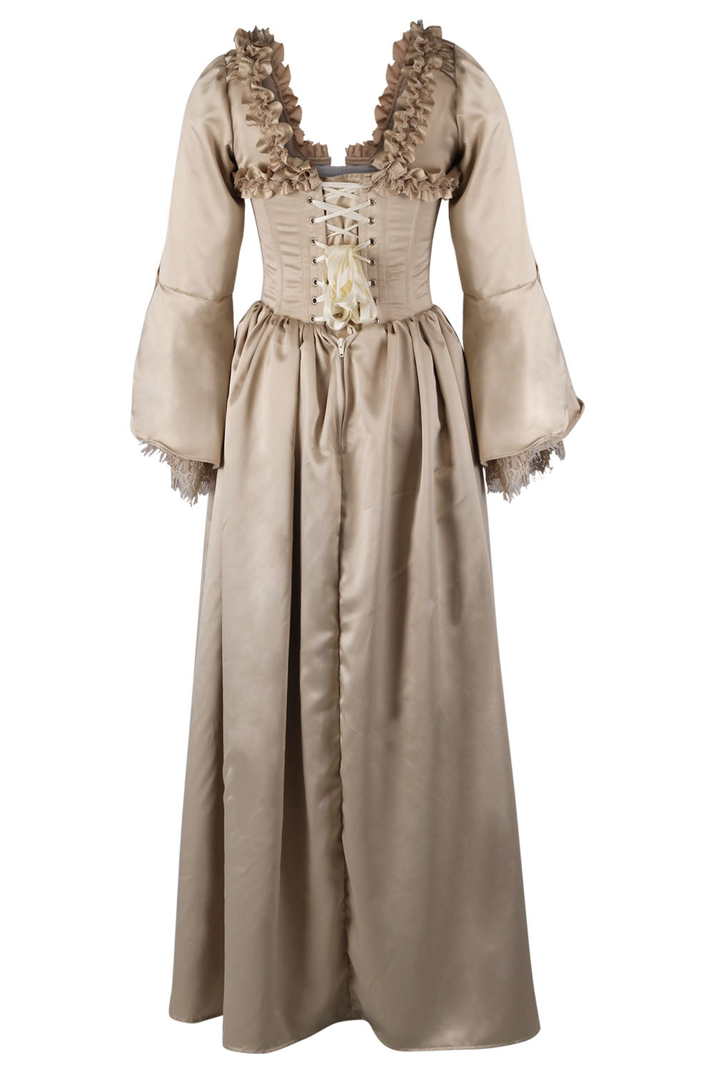Champagne Rococo Muse Duchess Satin Corset Dress - view 3 | LUXE NOIR