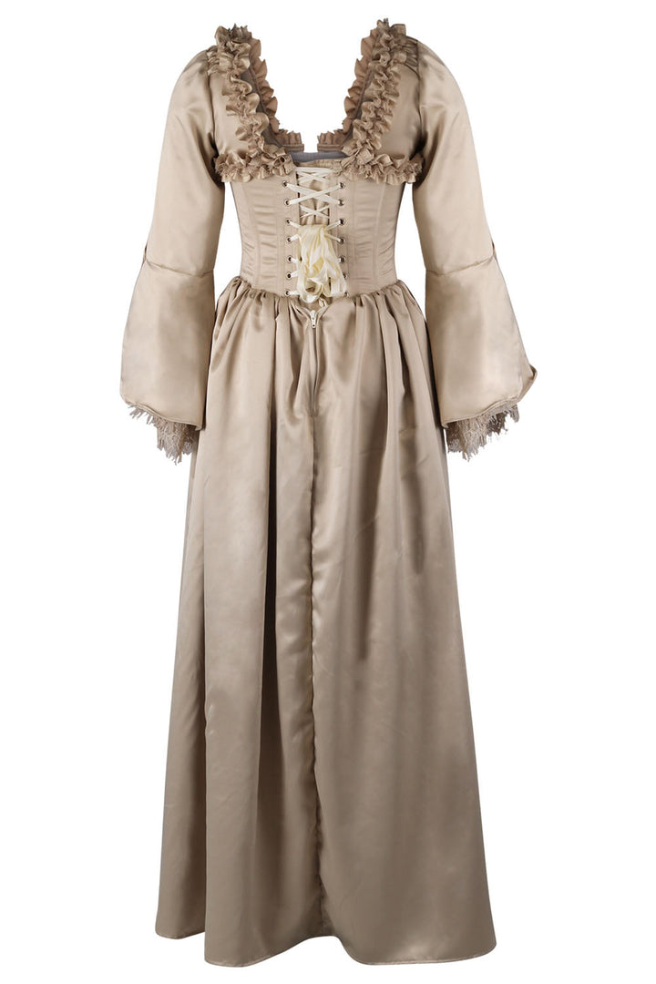 Champagne Rococo Muse Duchess Satin Corset Dress - view 3 | LUXE NOIR