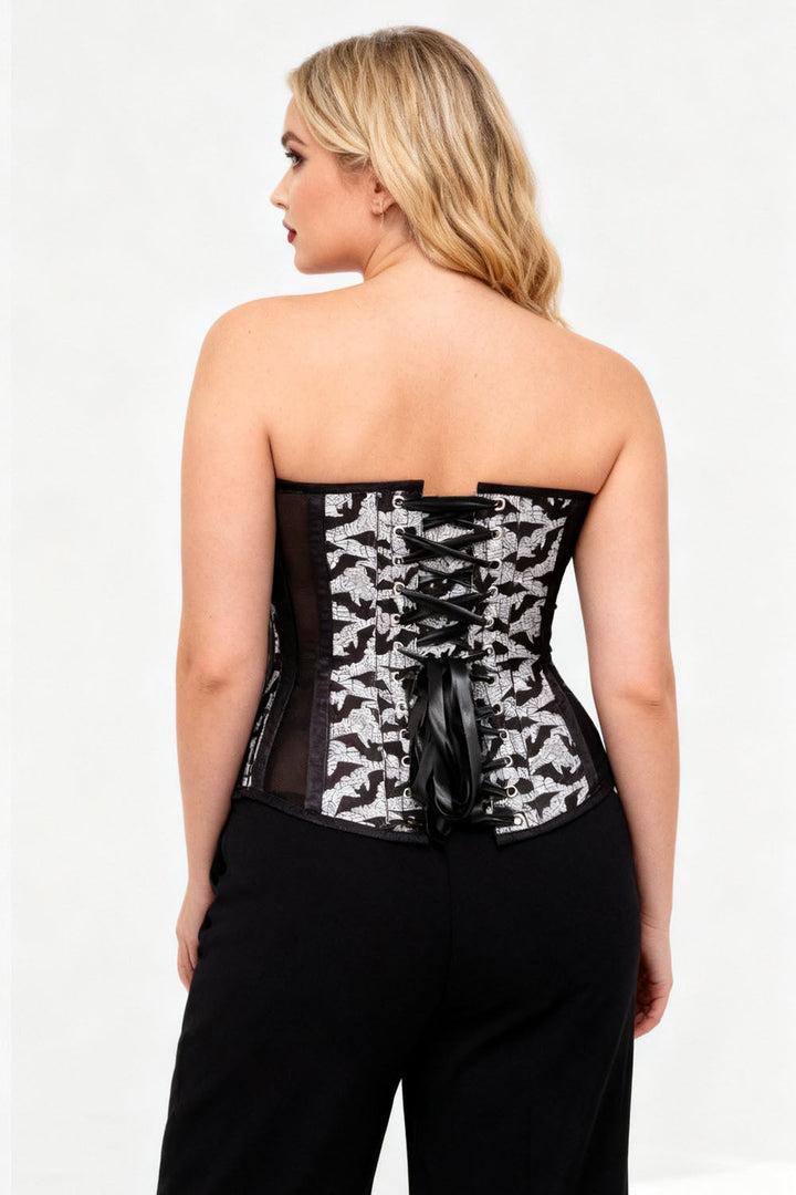 Black &amp; White Haeley Overbust Corset