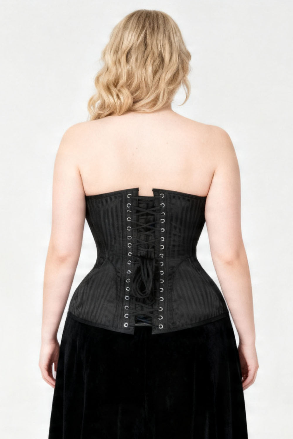 Midnight Black Novalee Overbust Gothic Brocade Corset