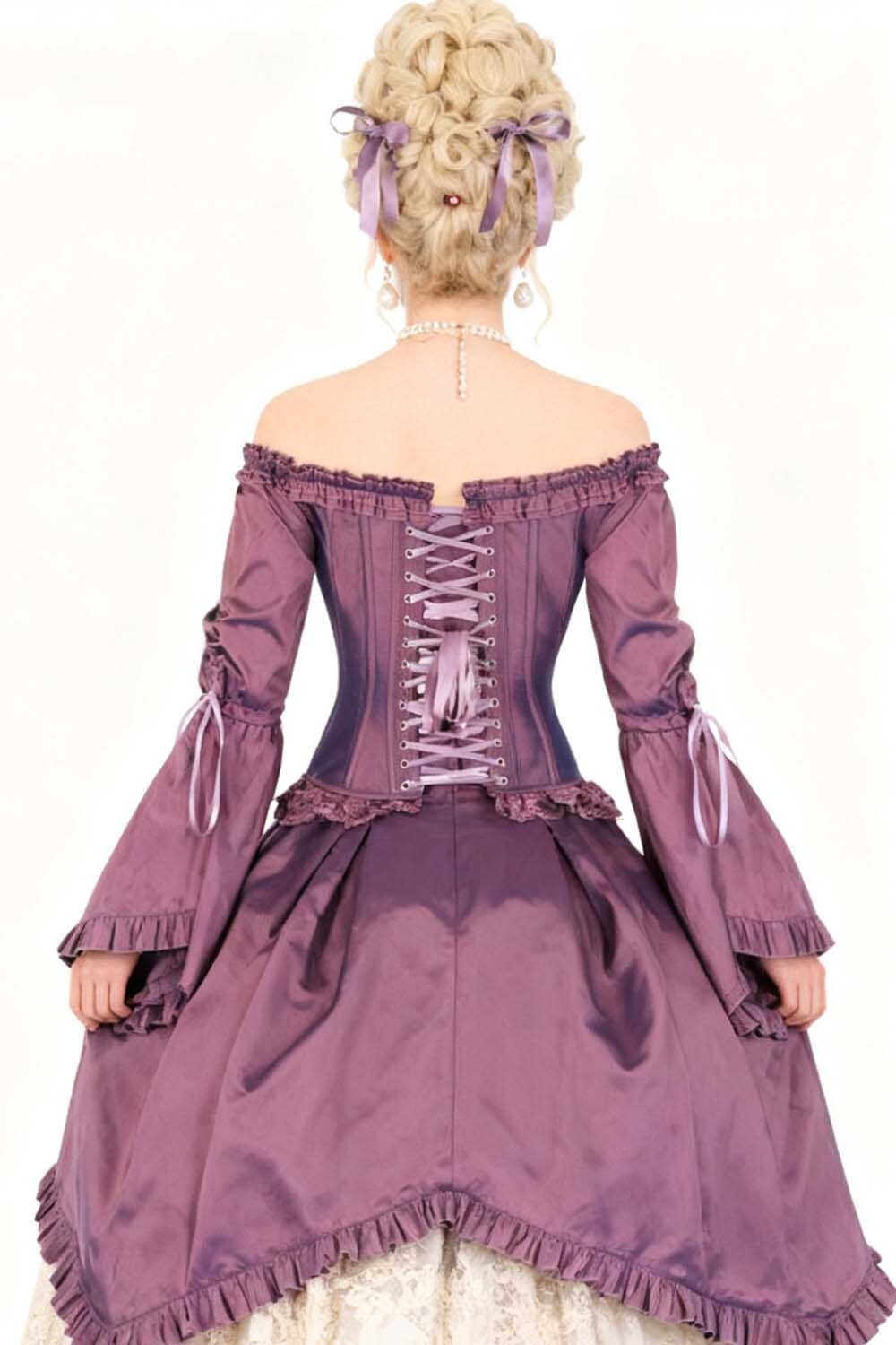 Lilac Yumiko Rococo Overbust Off Shoulder Corset - view 6 | LUXE NOIR