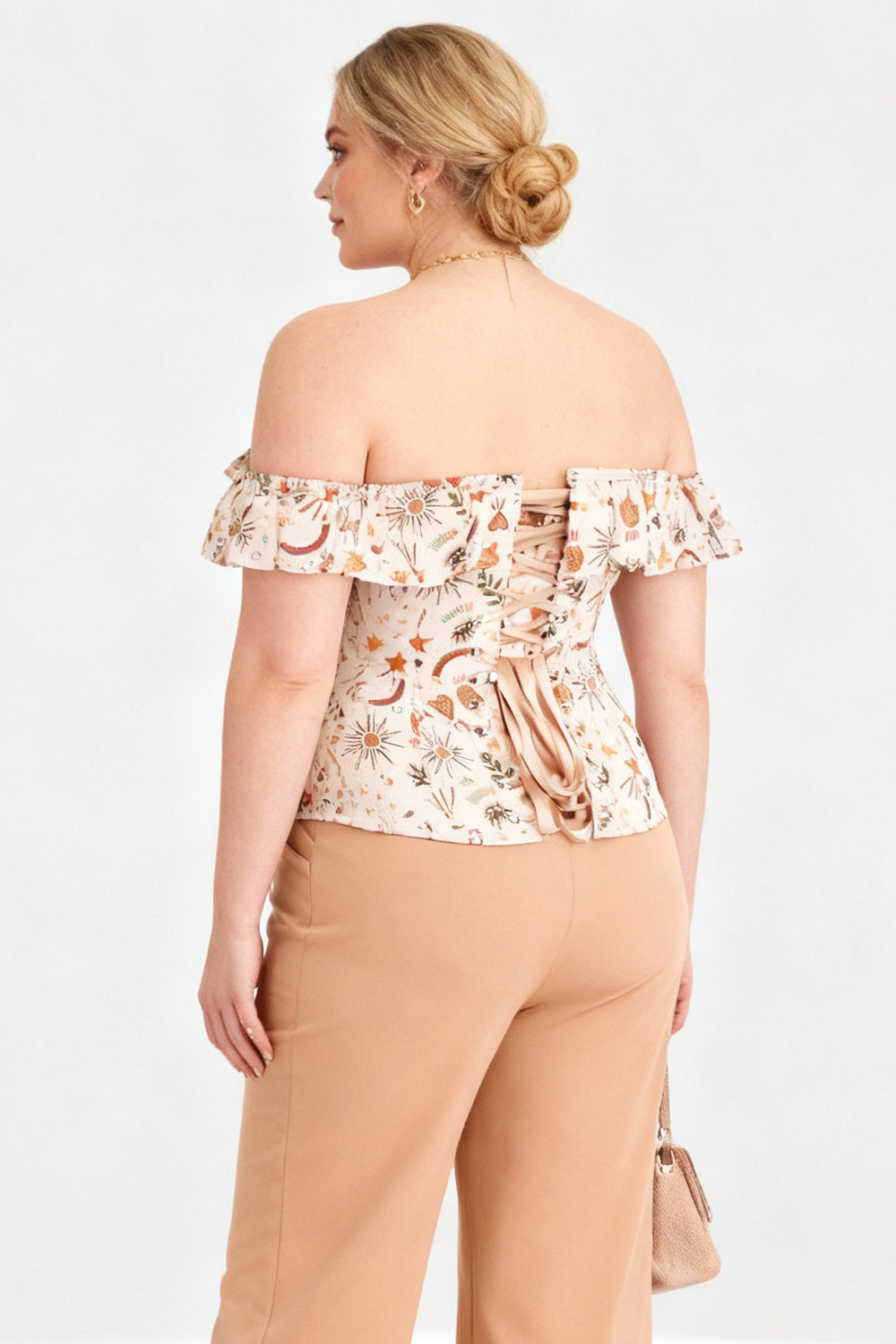 Beige Botanical Dawnn Overbust Corset