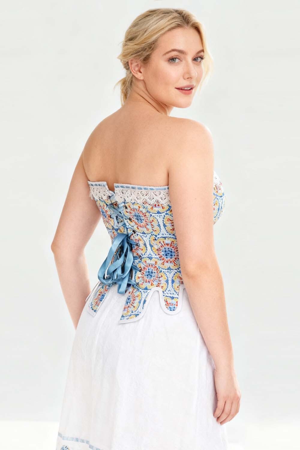 Azure Medallion Jolana Overbust Corset