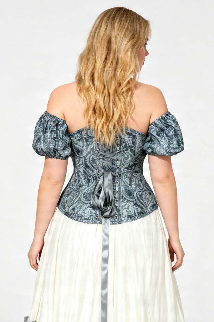 Sage Baroque Meria Overbust Corset with Detachable Sleeves