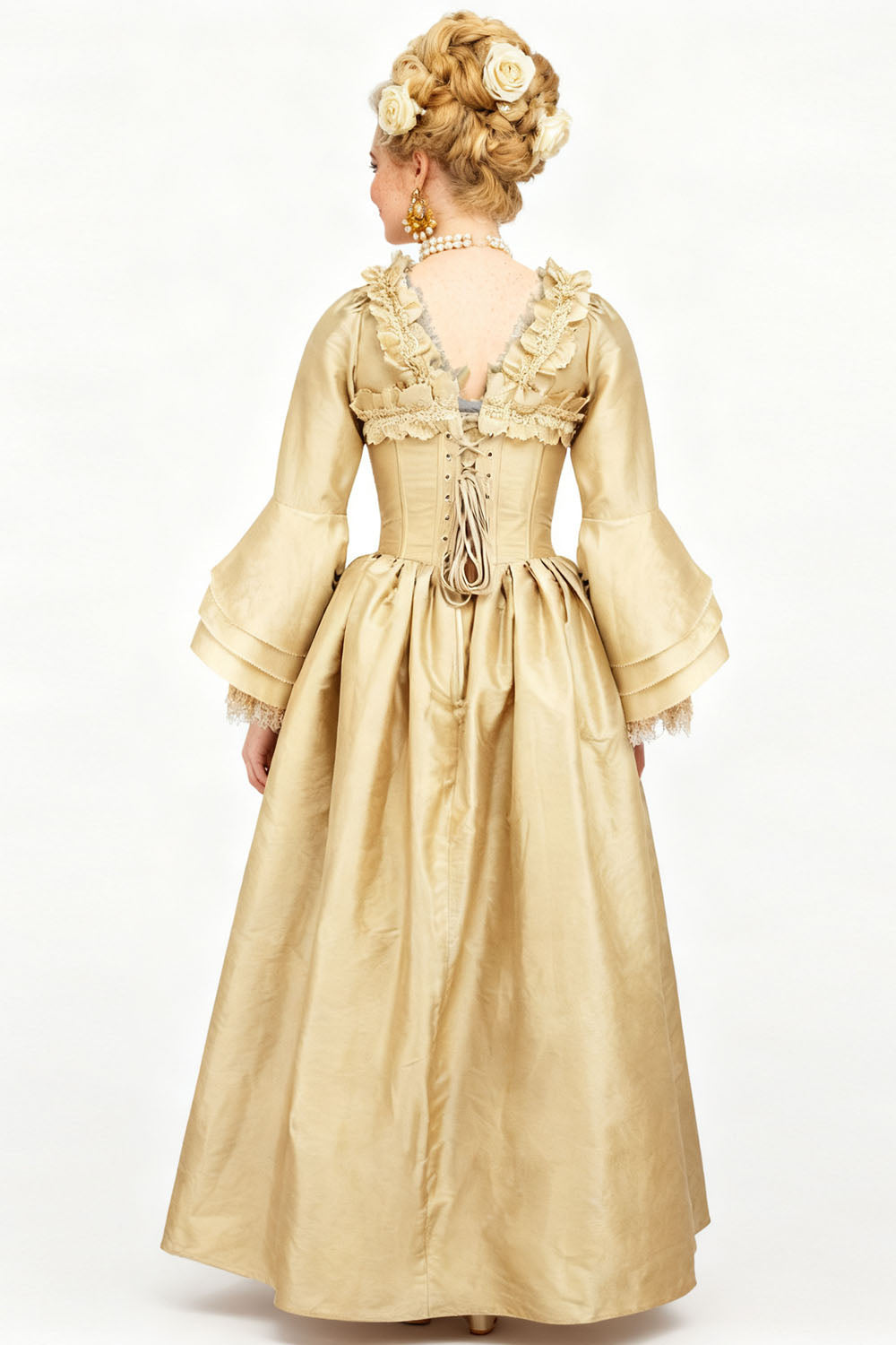 Champagne Gold Rococo Muse Corset Dress - view 6 | LUXE NOIR