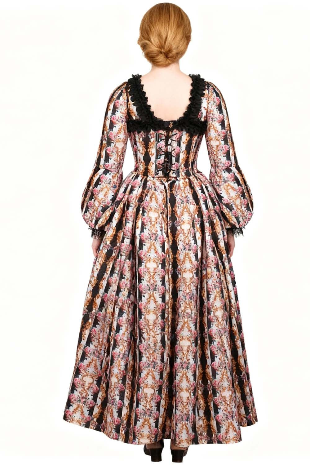 Ivory Rose Rococo Muse Corset Dress with Lace Detailing - view 6 | LUXE NOIR