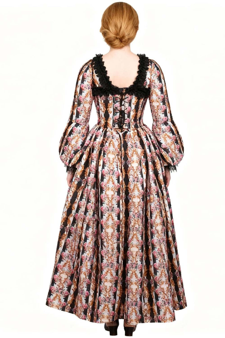 Ivory Rose Rococo Muse Corset Dress with Lace Detailing - view 6 | LUXE NOIR