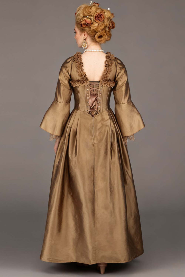 Antique Gold Rococo Muse Corset Dress - view 6 | LUXE NOIR