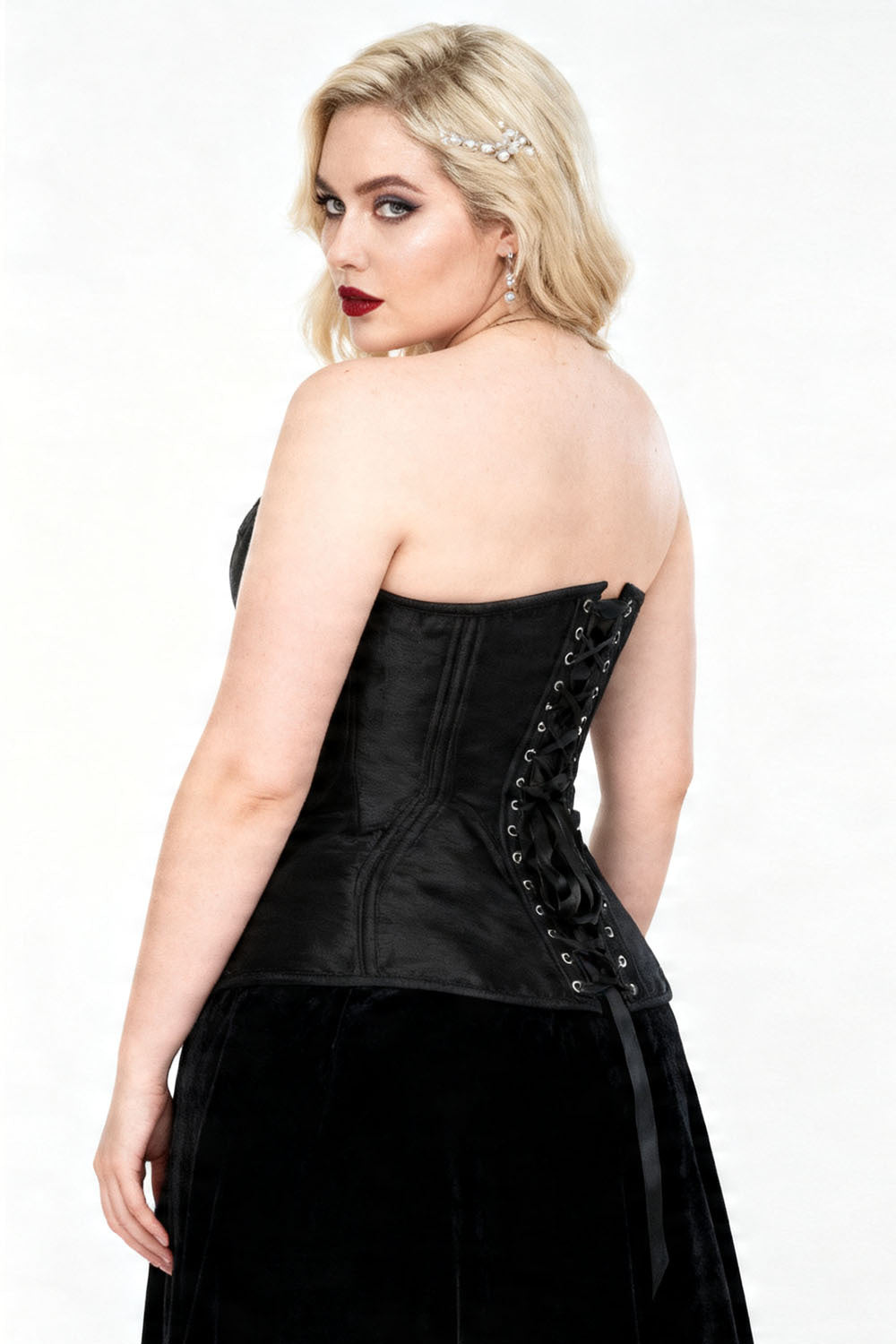 Midnight Black Novalee Overbust Gothic Corset