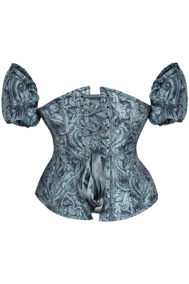 Sage Baroque Meria Overbust Corset with Detachable Sleeves