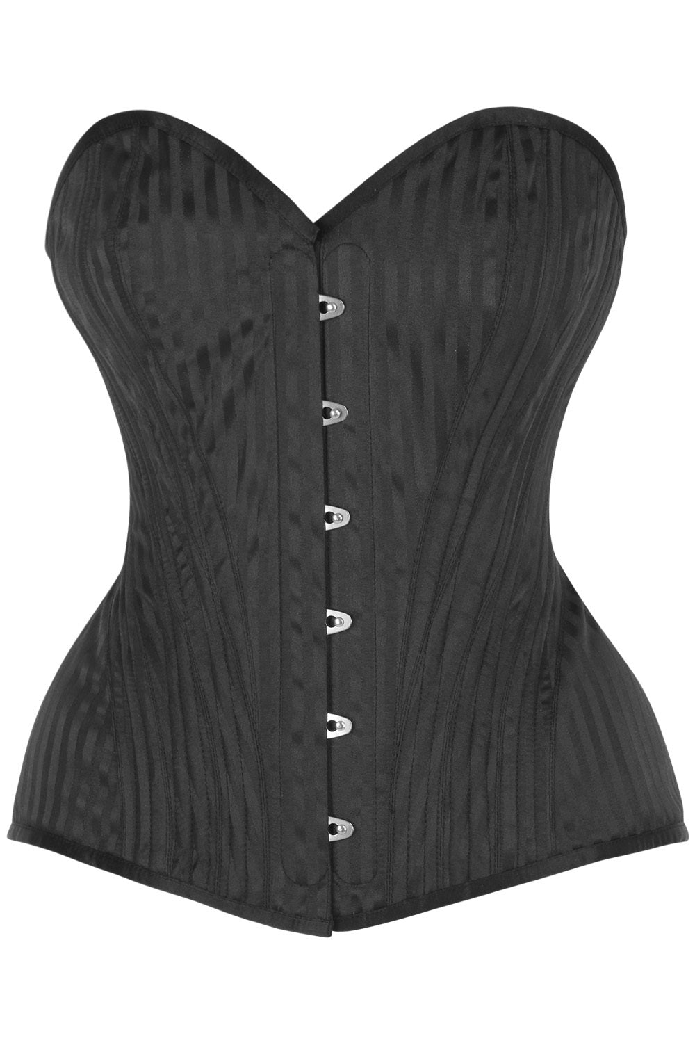 Midnight Black Novalee Overbust Gothic Brocade Corset