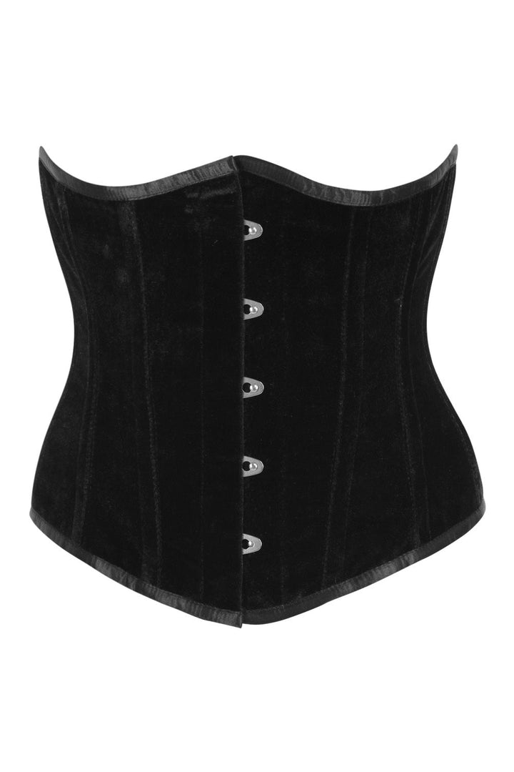 Yasmine Midnight Black Velvet Gothic Underbust Corset