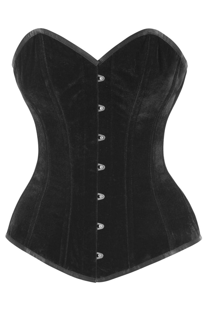 Navya Midnight Black Velvet Overbust Gothic Corset