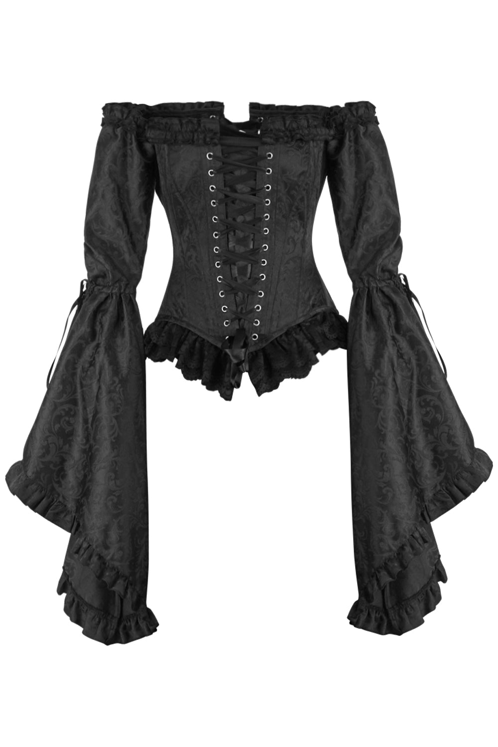Midnight Black Yumiko Rococo Overbust Corset | LUXE NOIR