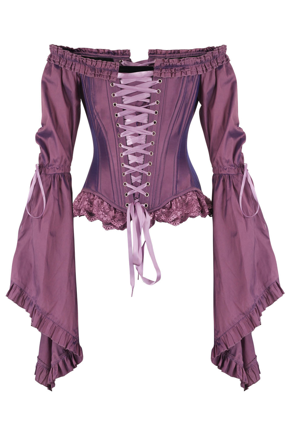 Lilac Yumiko Rococo Overbust Off Shoulder Corset | LUXE NOIR