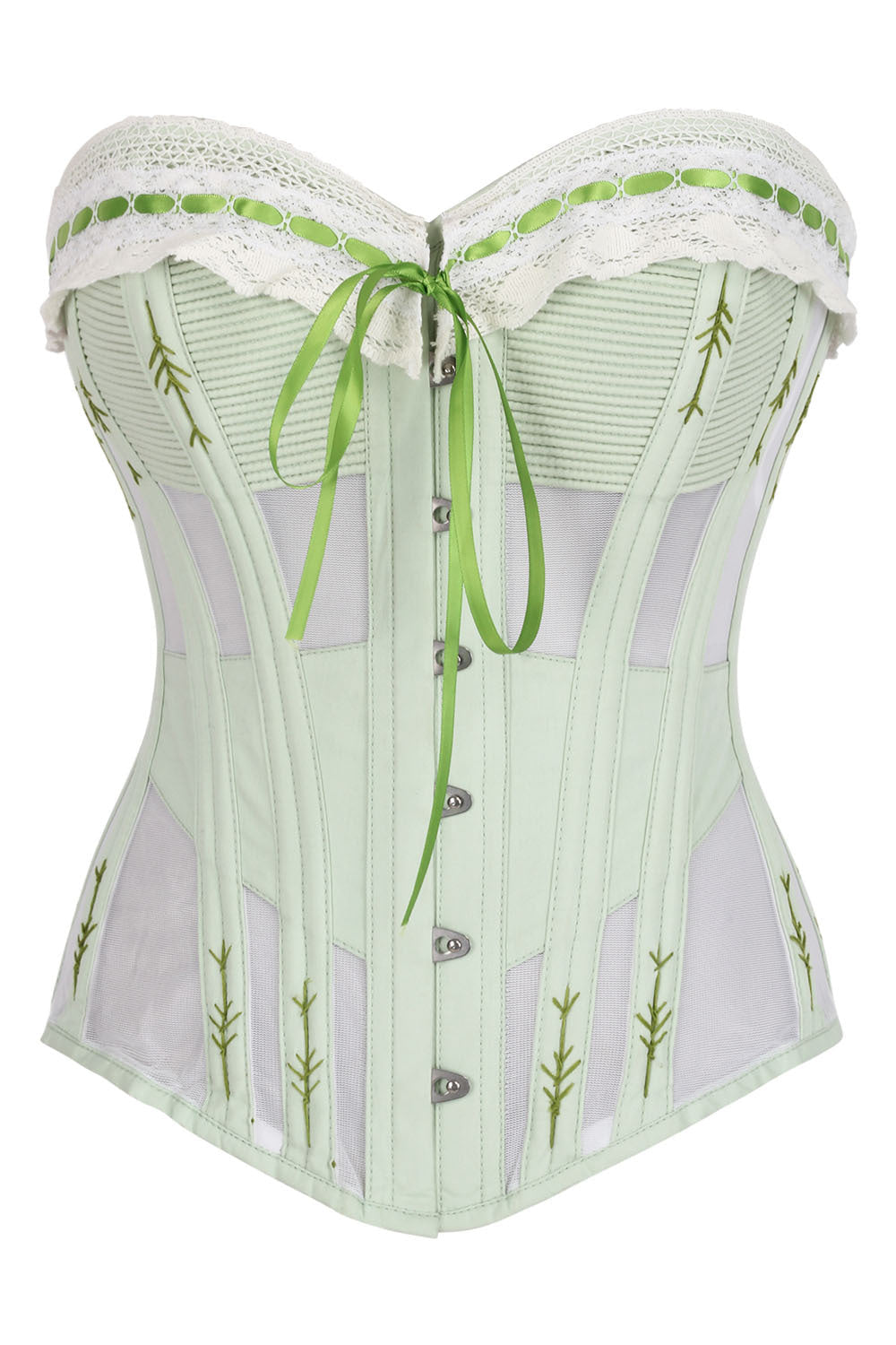 Shalonda Mint Green Mesh Cotton Waist Training Corset — front view