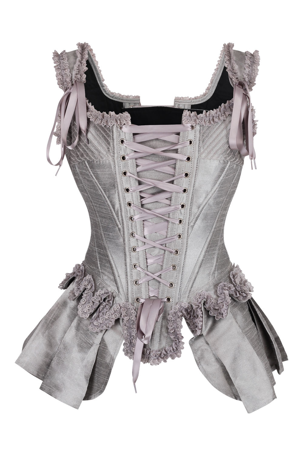 Silver Terrin Overbust Corset with Shoulder Straps