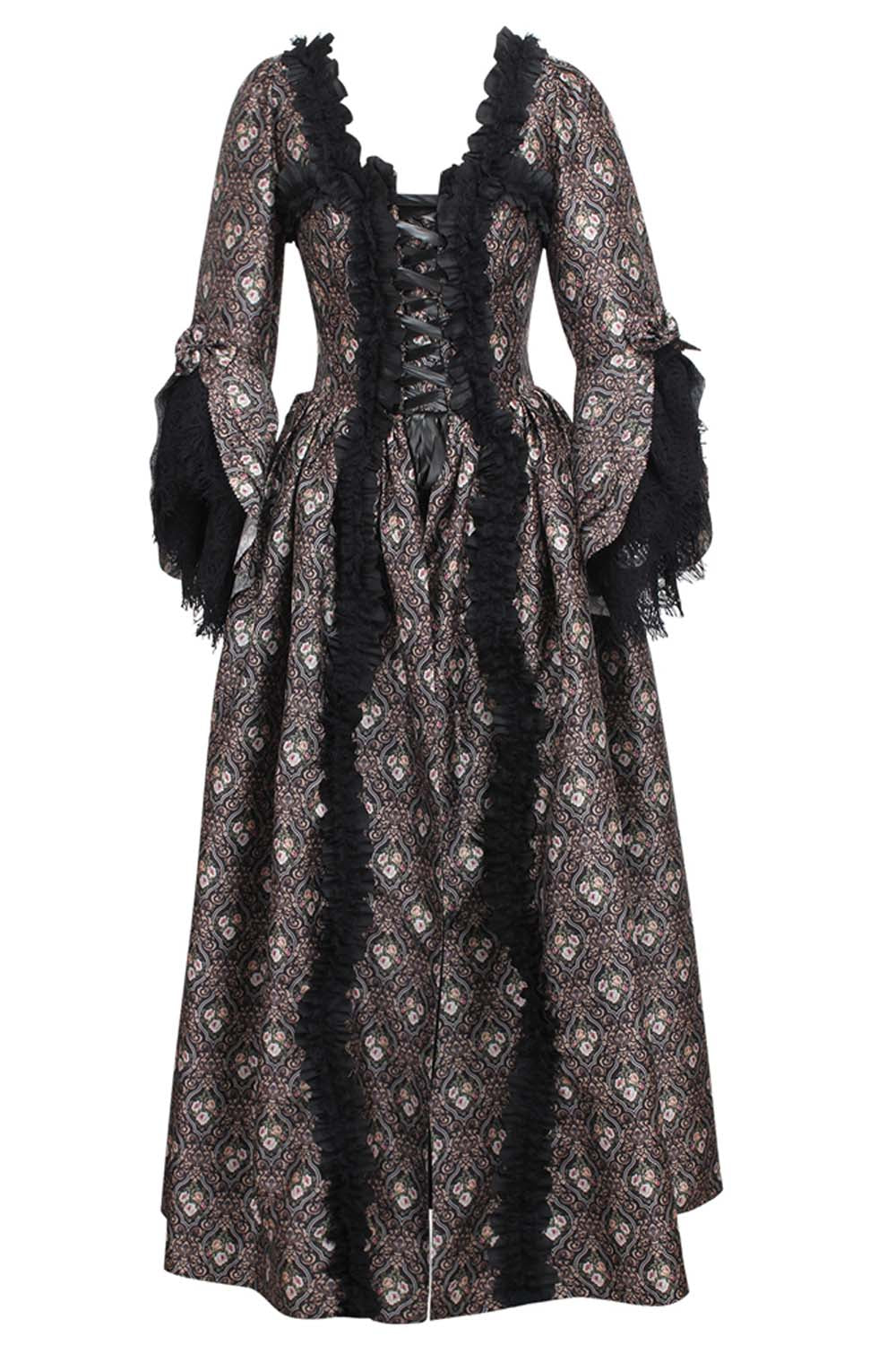 Bronze Rococo Muse Steel Boned Corset Dress | LUXE NOIR