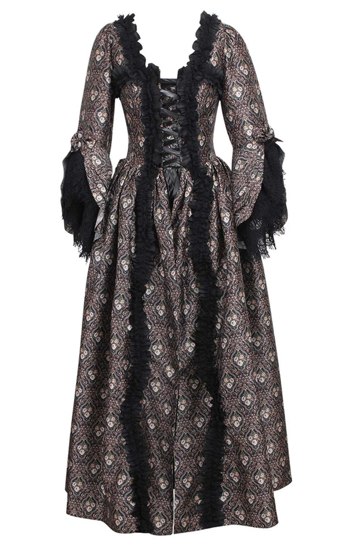 Bronze Rococo Muse Steel Boned Corset Dress | LUXE NOIR
