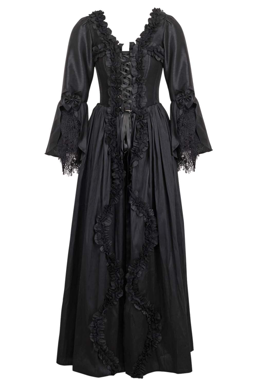 Midnight Black Rococo Muse Corset Dress | LUXE NOIR