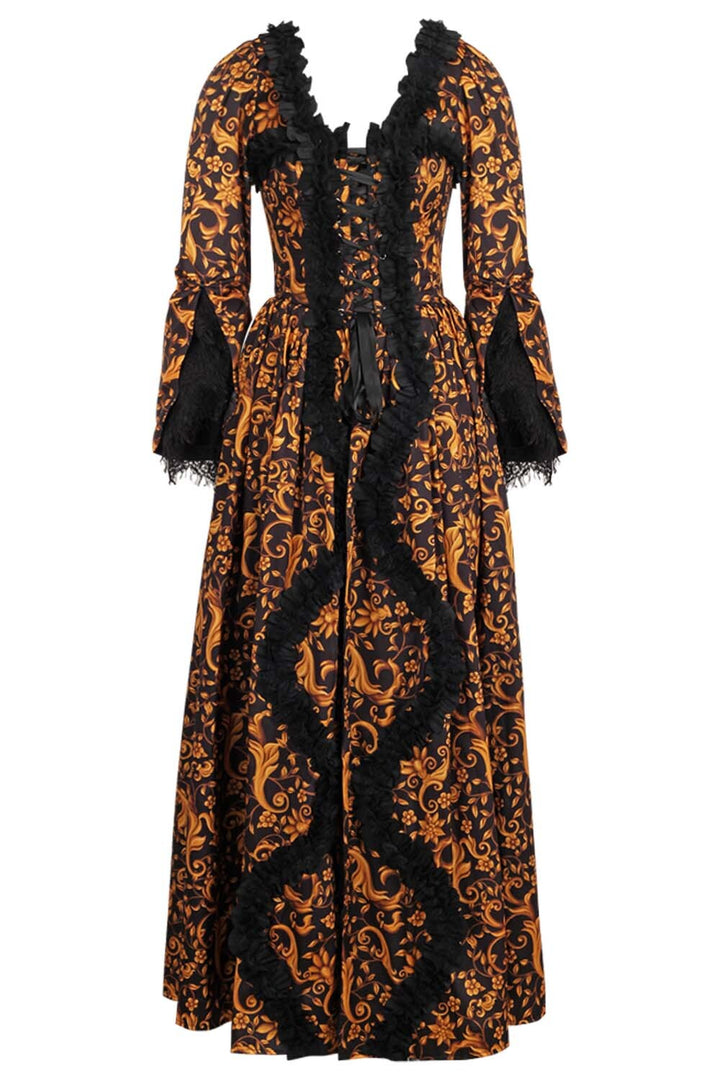 Golden Baroque Rococo Muse Corset Dress | LUXE NOIR