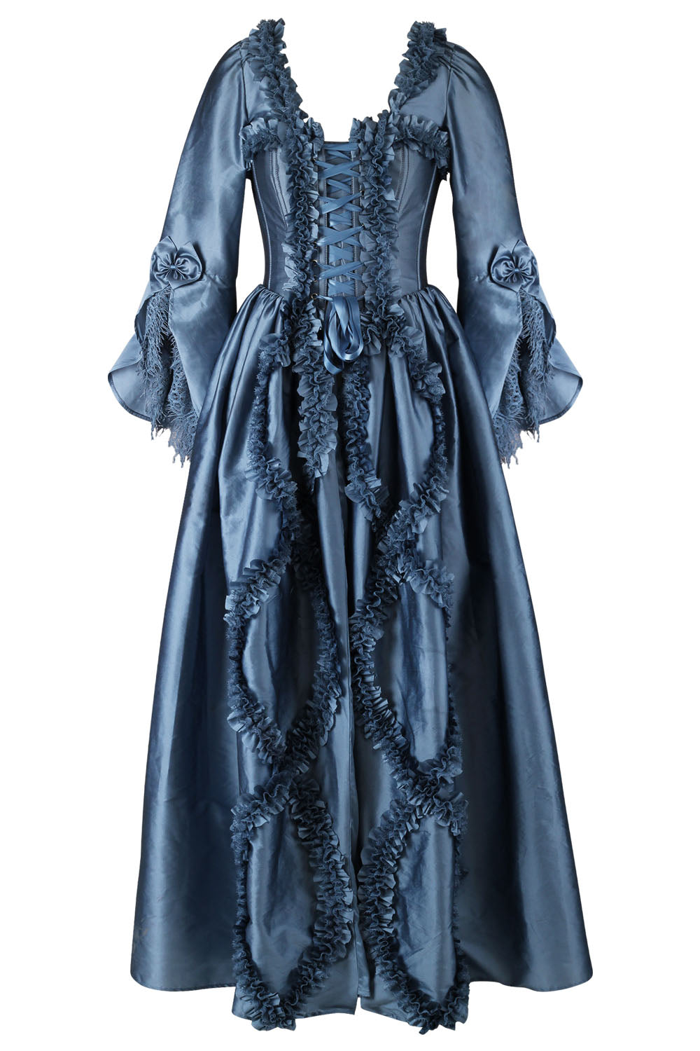 Dusty Blue Rococo Muse Corset Dress | LUXE NOIR