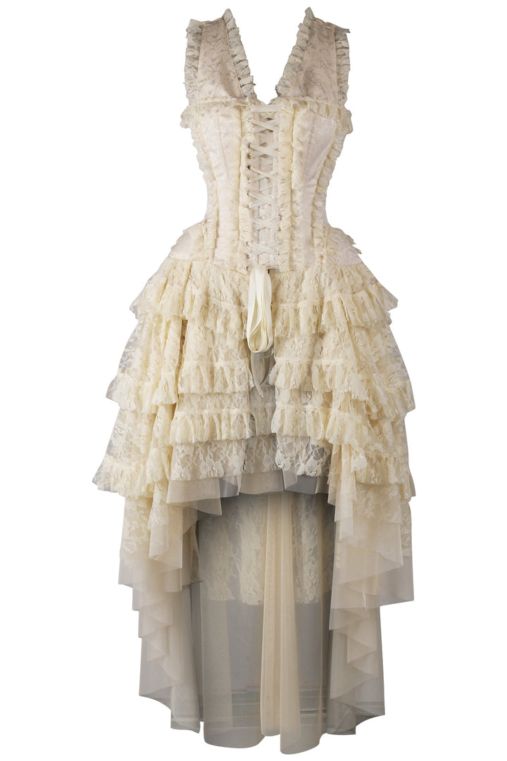 Anastasia Ivory Brocade Rococo Corset Dress