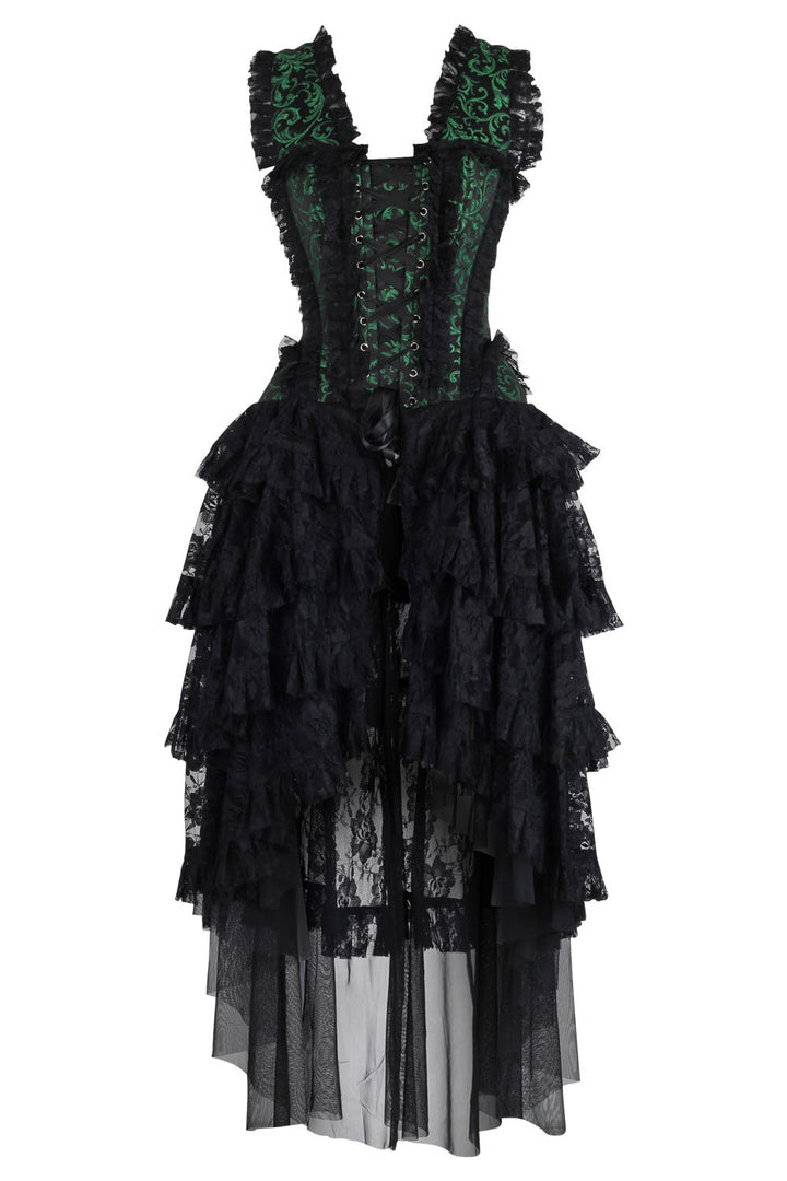 Emerald Black Anastasia Rococo Corset Dress