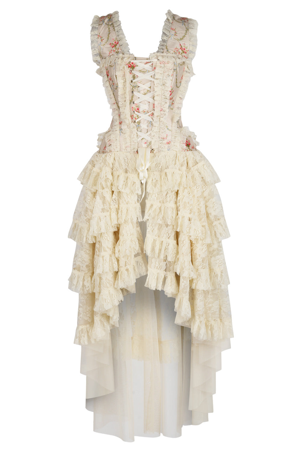 Ivory Floral Anastasia Rococo Corset Dress | LUXE NOIR