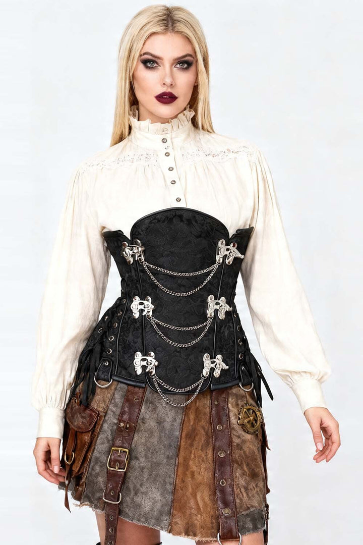 Midnight Black Yulia Underbust Corset