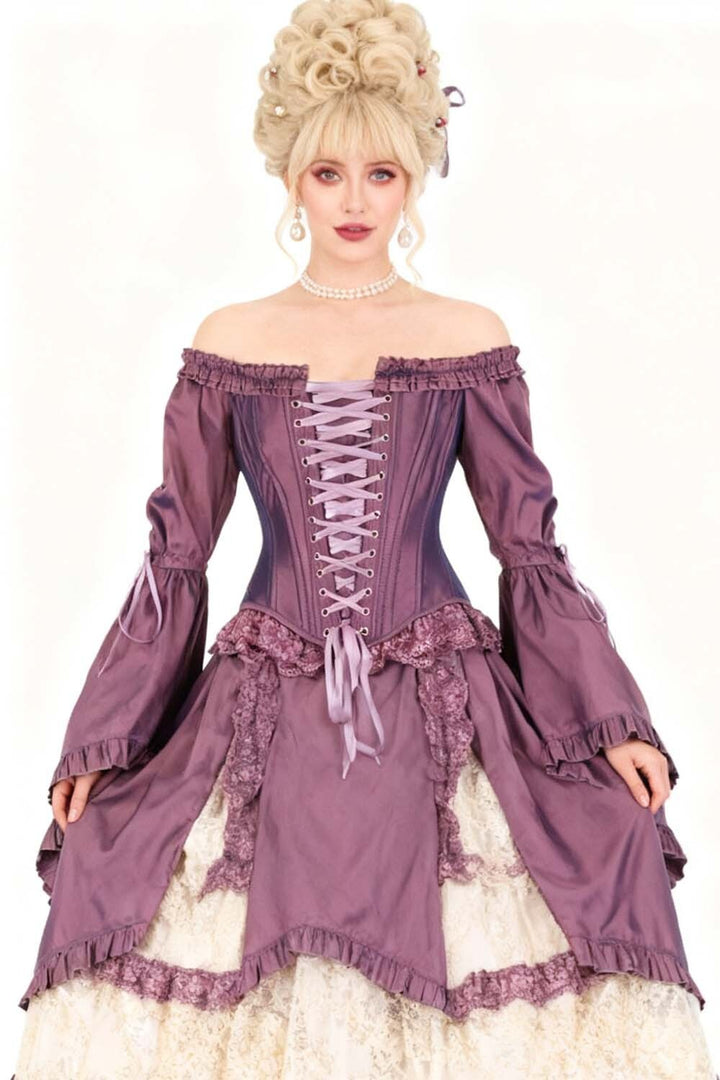 Lilac Yumiko Rococo Overbust Off Shoulder Corset - view 4 | LUXE NOIR
