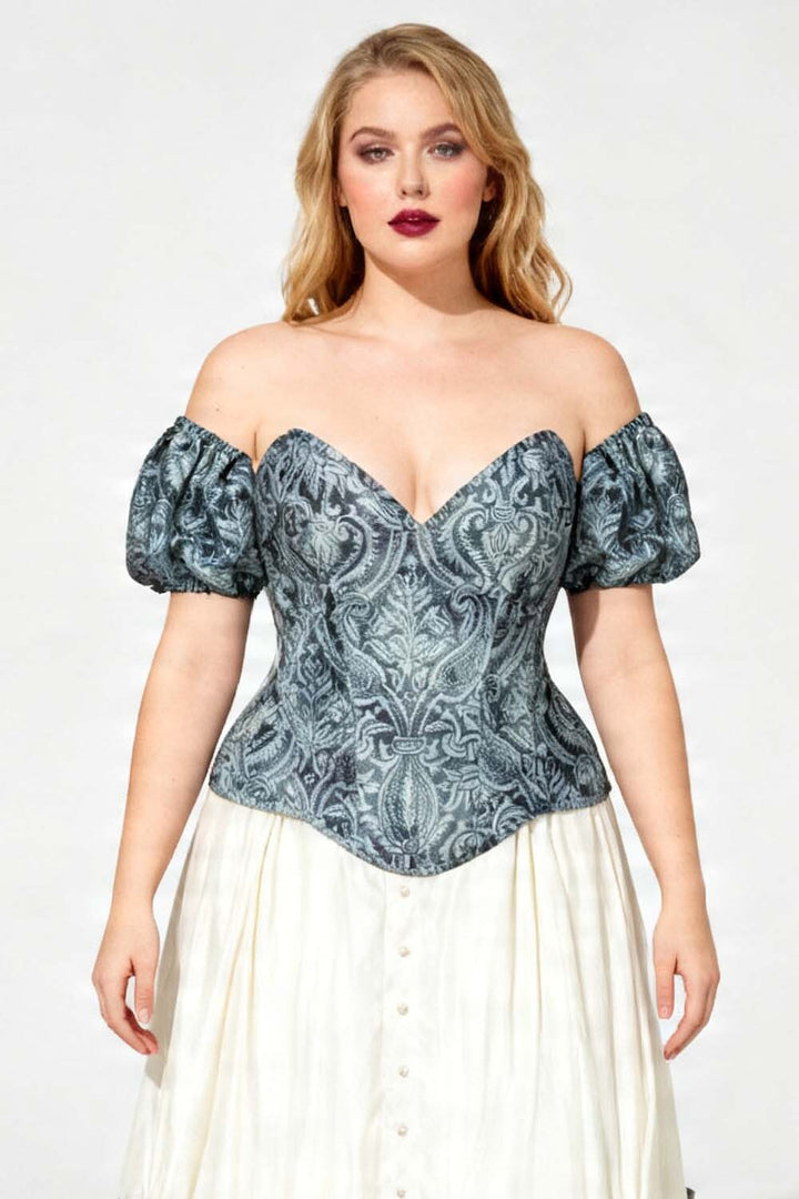 Sage Baroque Meria Overbust Corset with Detachable Sleeves